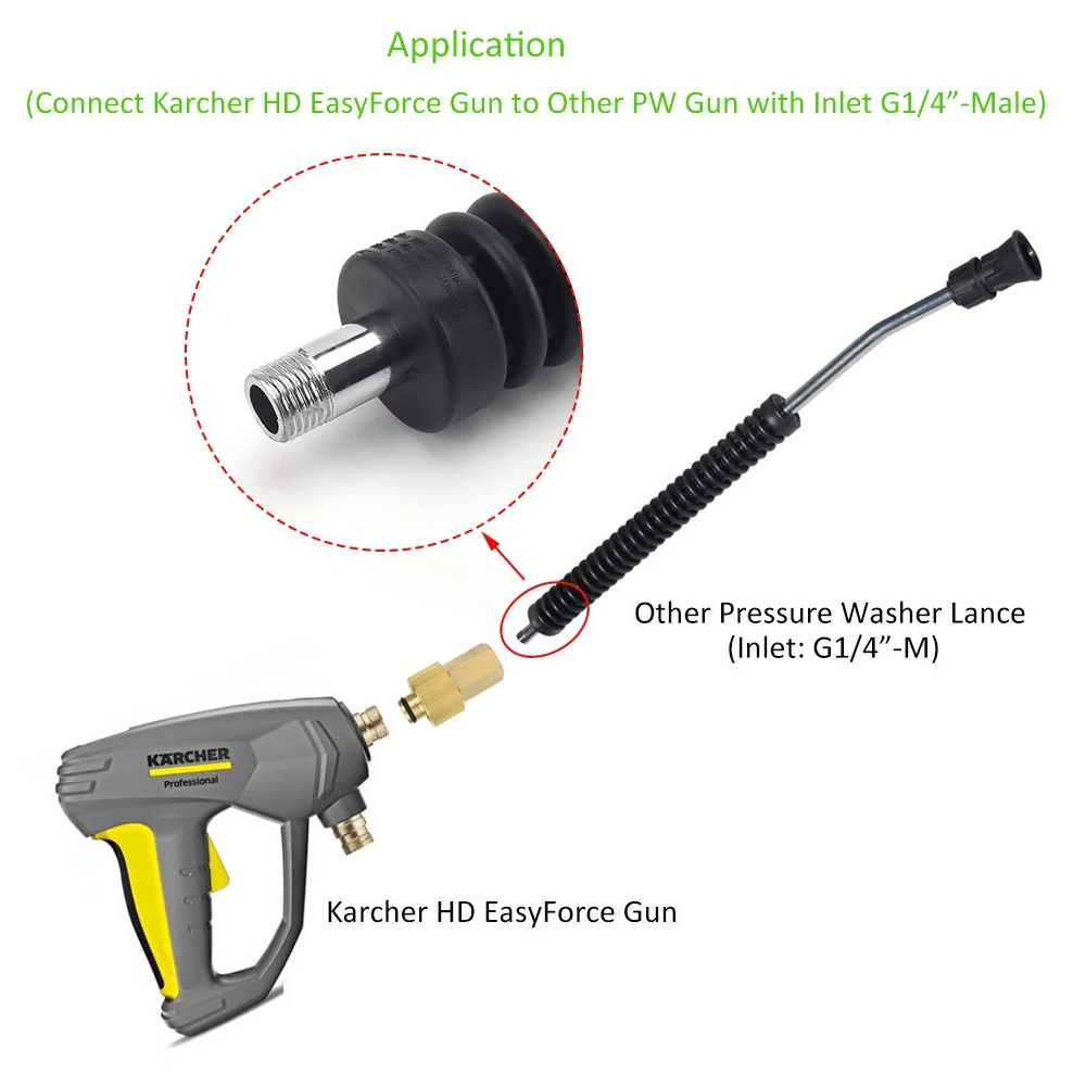 High Pressure Washer Brass Connector Adapter HD Easy!Force G1/4