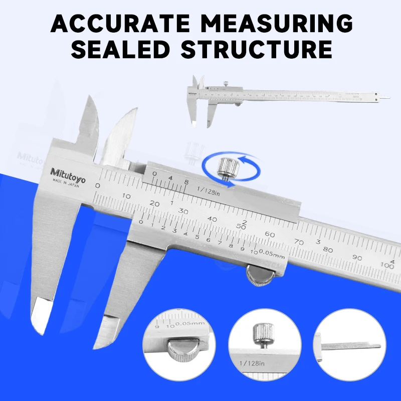 

Mitutoyo Vernier Caliper Woodworking Wear-resistant Rust Proof 530 Series Machinist Tools 0.05mm Precision Measuring Herramienta