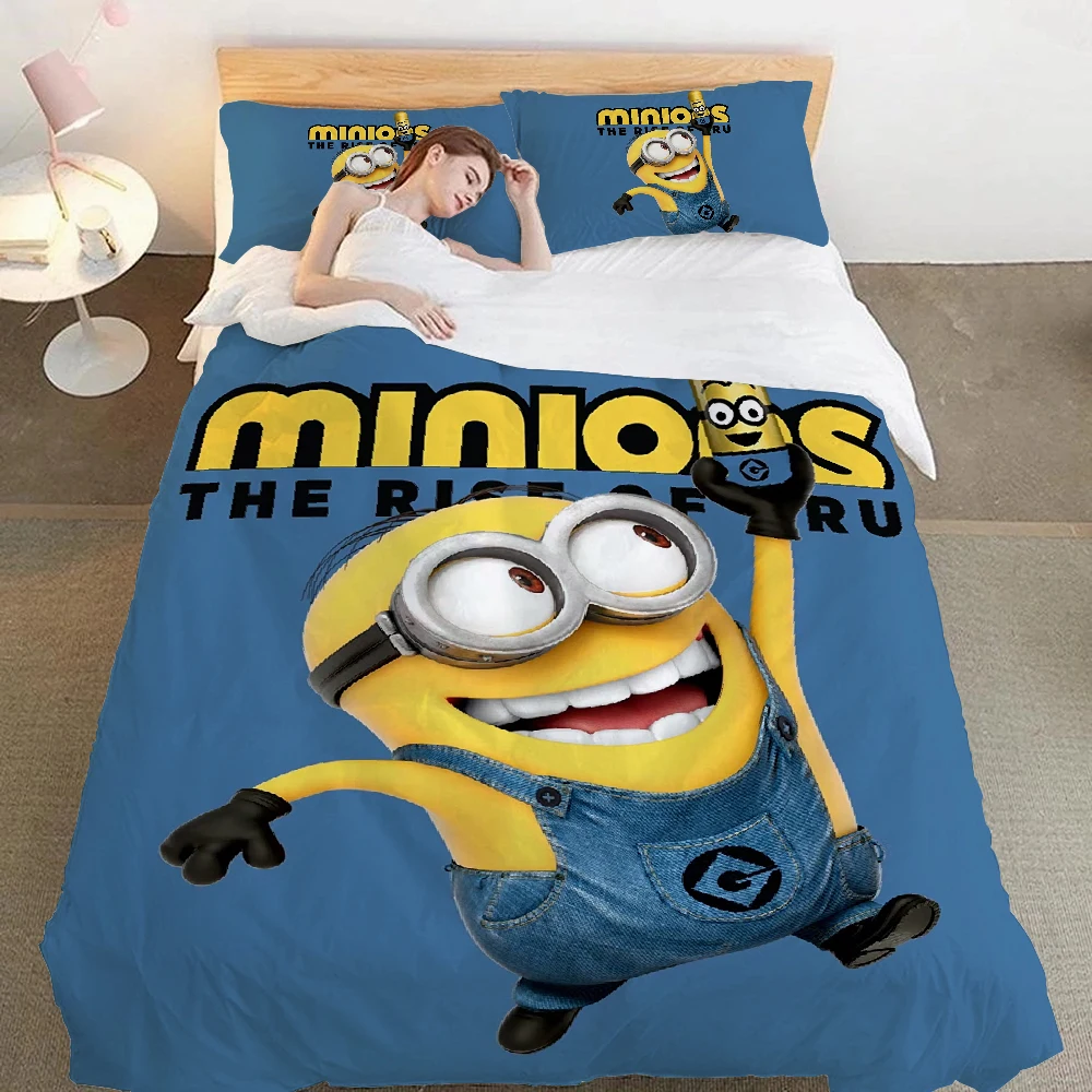 Luxury Cover Double Comforter Bedding Sets Bedding Set Duvet Cover Queen Comforter Sets Quilt Pillowcase Quilt M-minions-s