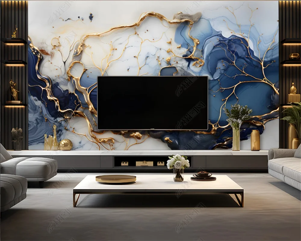 beibehang Customized latest bedroom and living room decoration painting, marble three-dimensional TV background wallpaper