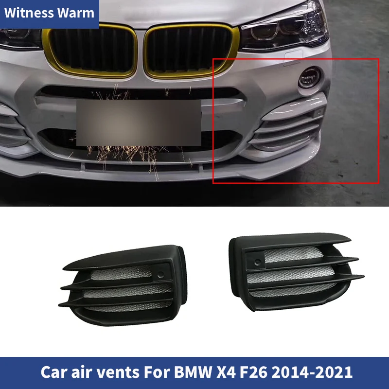 Kit carrosserie pour BMW X4 F26 2014-2021, caches de feux antibrouillard avant en FRP non peint, garnitures de bouches d'aération.