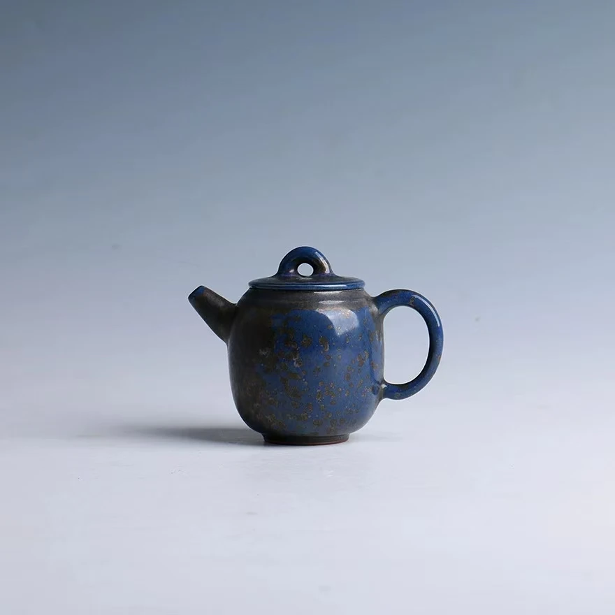 Jun Kiln Jun Porcelain Raw Material Carbon-Fired Crystalline Small Capacity Handleless Pot Home Use Tea Set