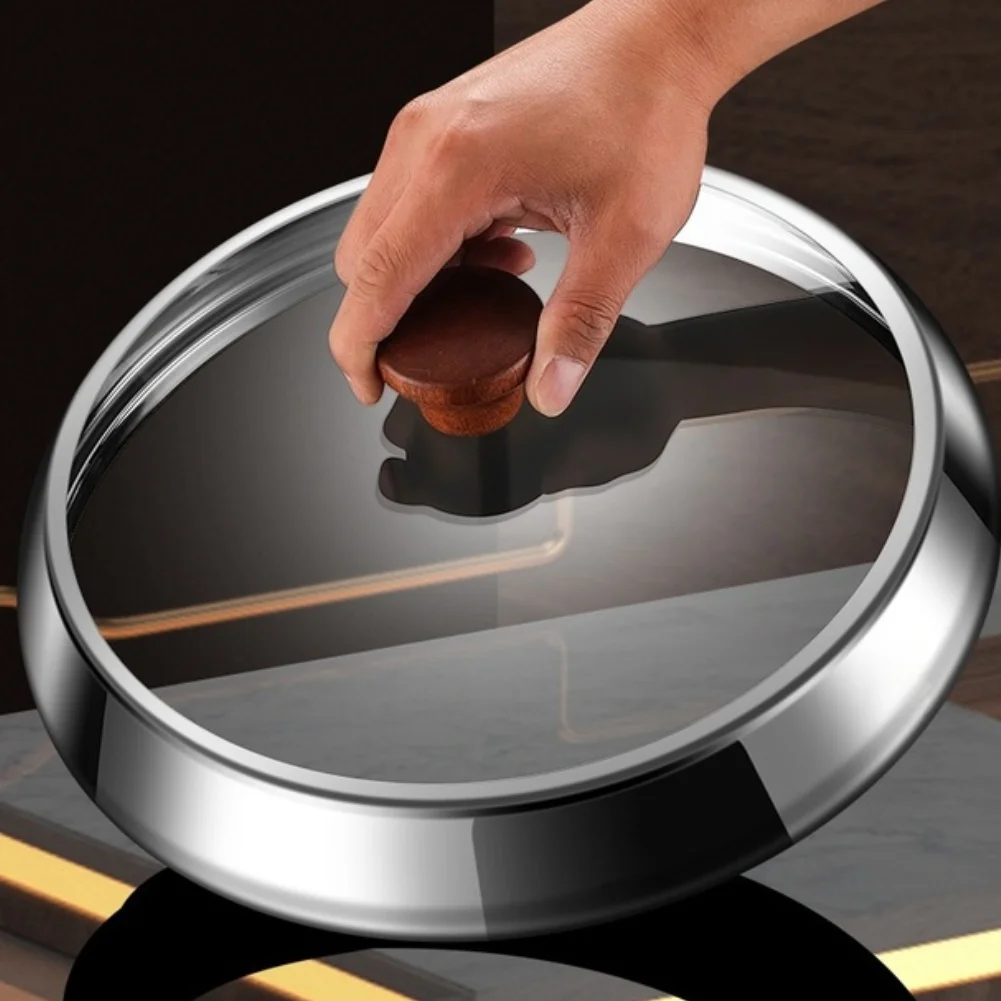 28cm Pot Lid with 316 Stainless Steel Body and Tempered Glass Window for Real Time Cooking Observation and Control