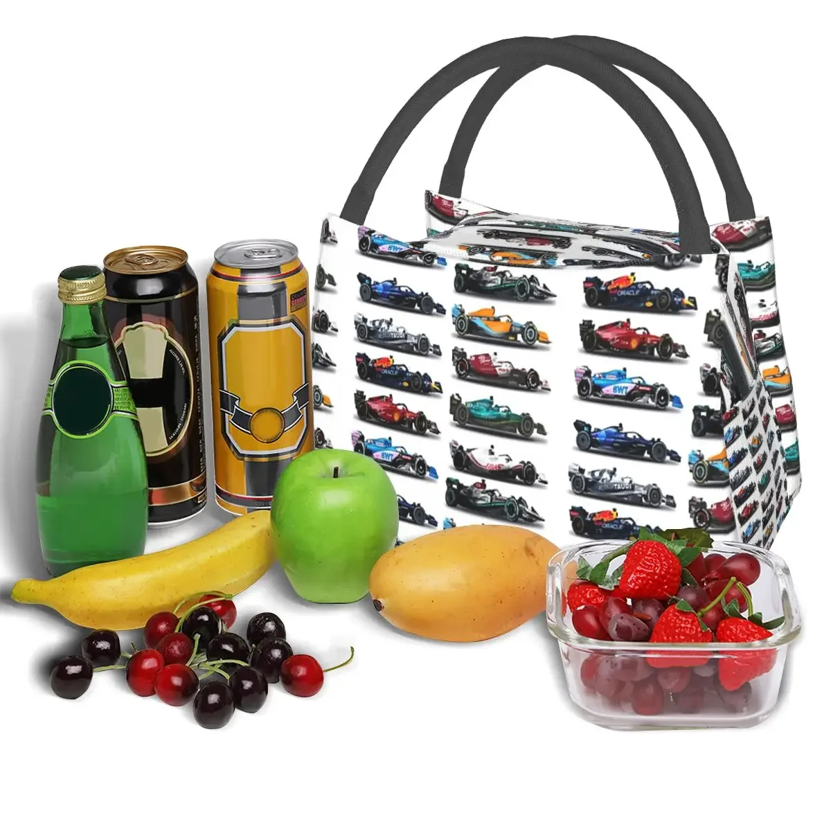 F1 All Cars fiambrera aislada Bento Box, bolsa de almuerzo portátil, bolsas de Picnic, bolsa térmica más fresca para el trabajo para mujeres y niños