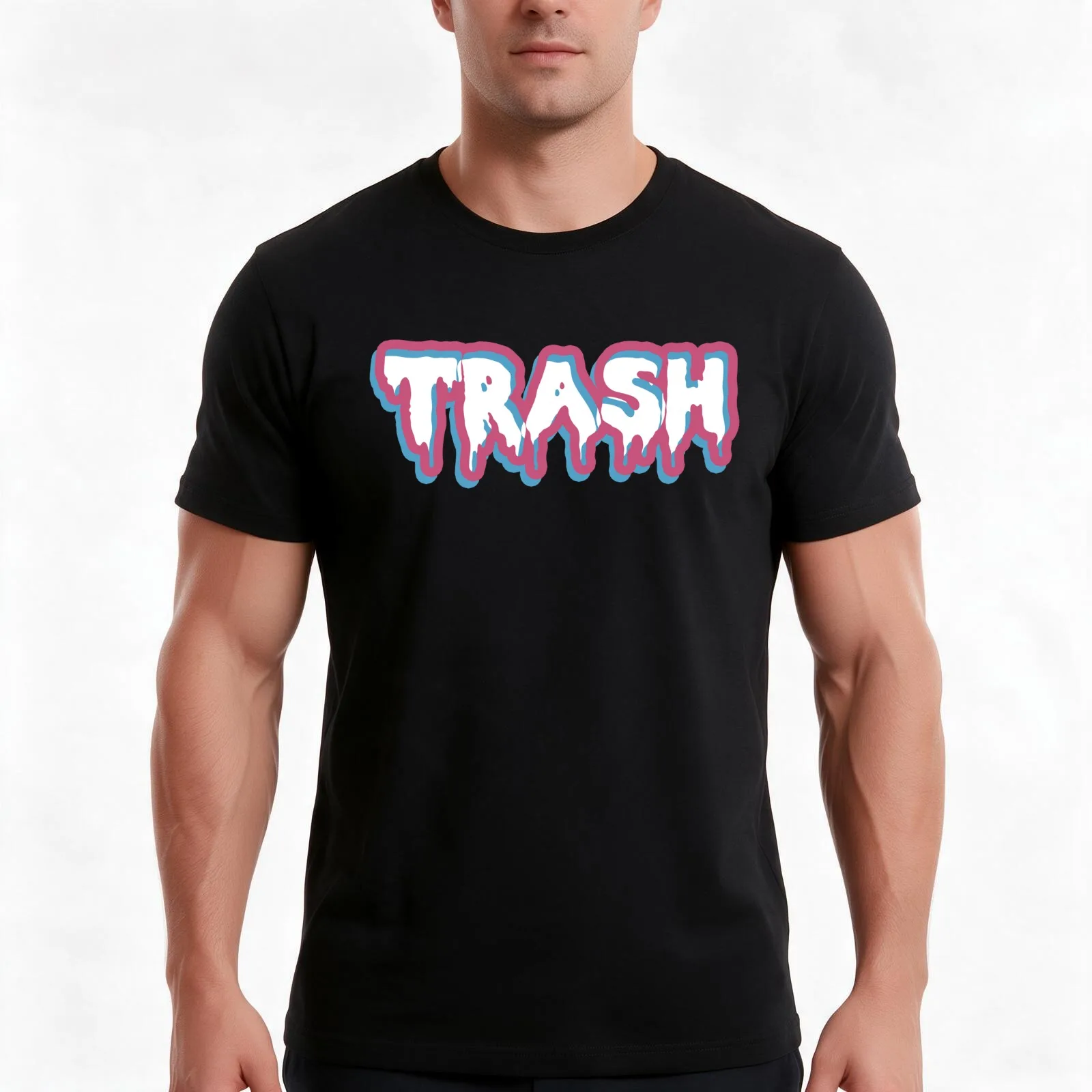 High Class Trash T-Shirt, Summer Casual Cotton Tee, Oversized Streetwear Tops, Vintage Graphic Print, Loose Fit Short Sleeve