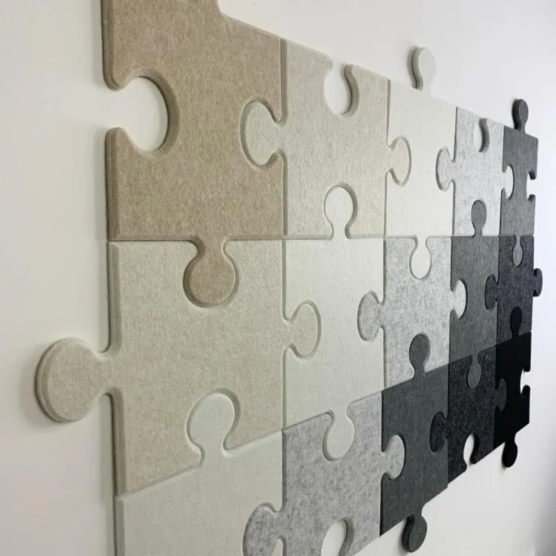 

Creative Puzzle Felt Wall Stickers Sound Insulation Adhesive Felt Bulletin Boards for Photo Display DIY Background Wall Decor
