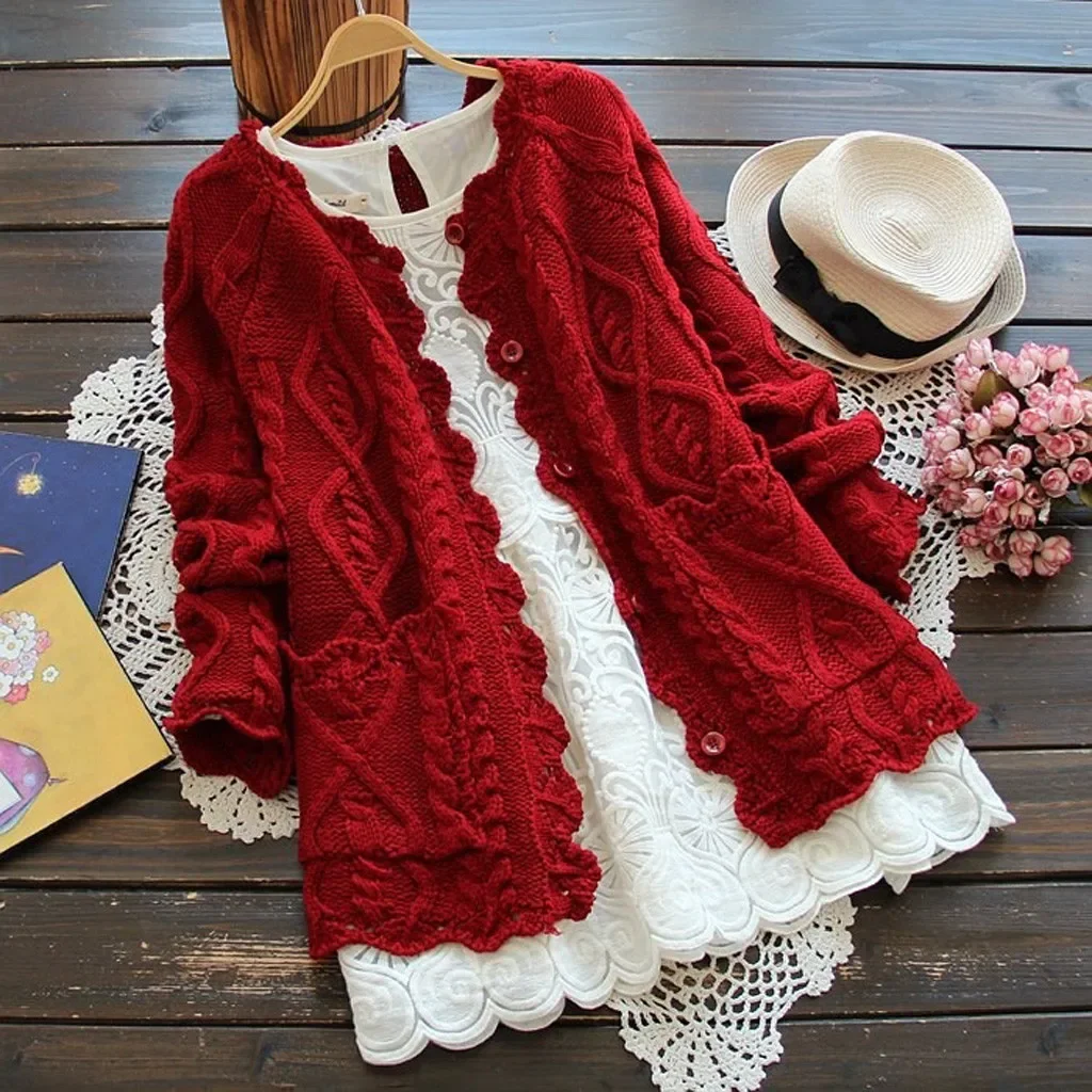 Sweater wanita Fashion 2021, Sweater kardigan kasmir warna polos, kasual kualitas tinggi elastis, Jumper merah putih untuk perempuan