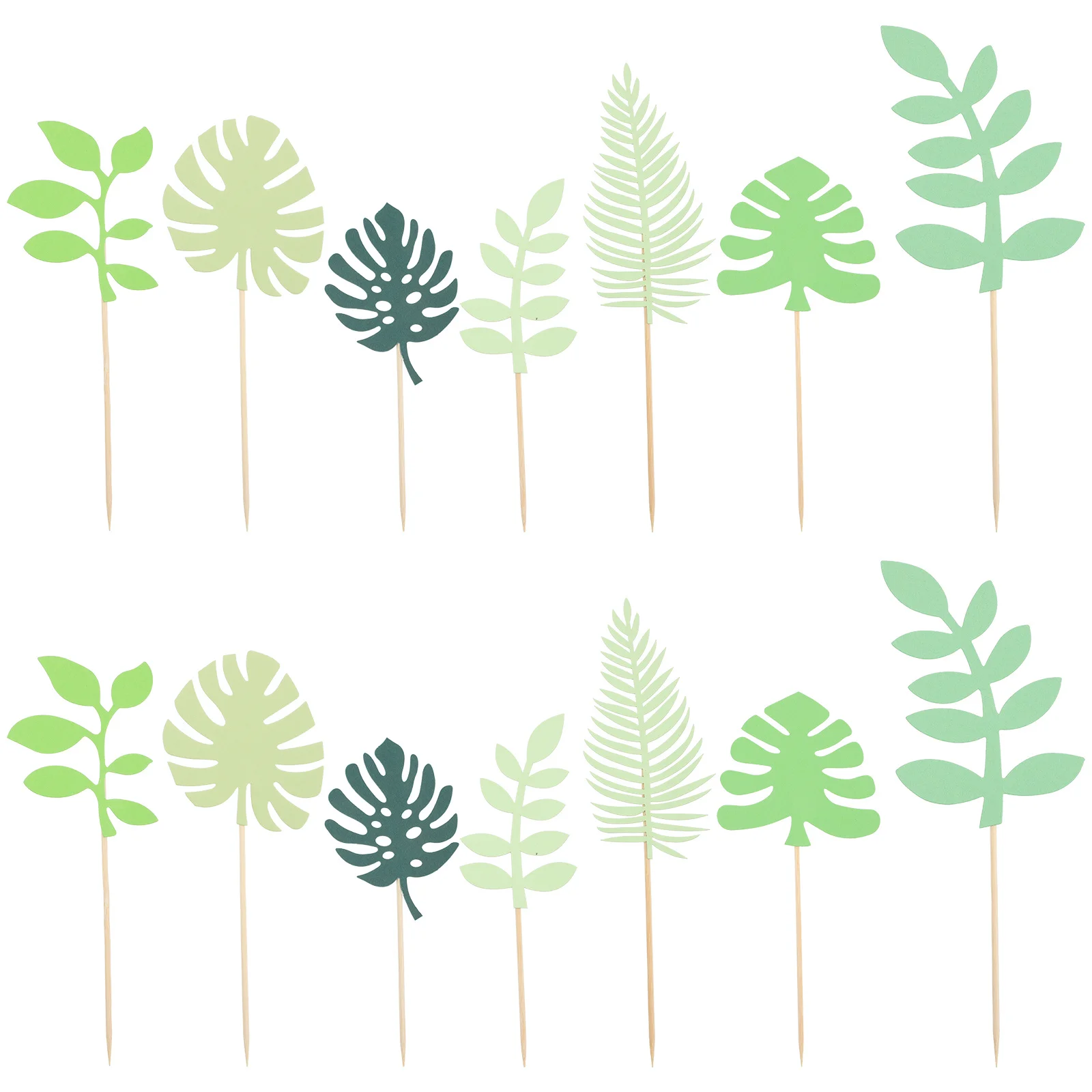 

35Pcs Tropical Greenery Cake Picks Palm Leaf Design Birthday Party Cake Decoration Cupcake Toppers Dessert Props