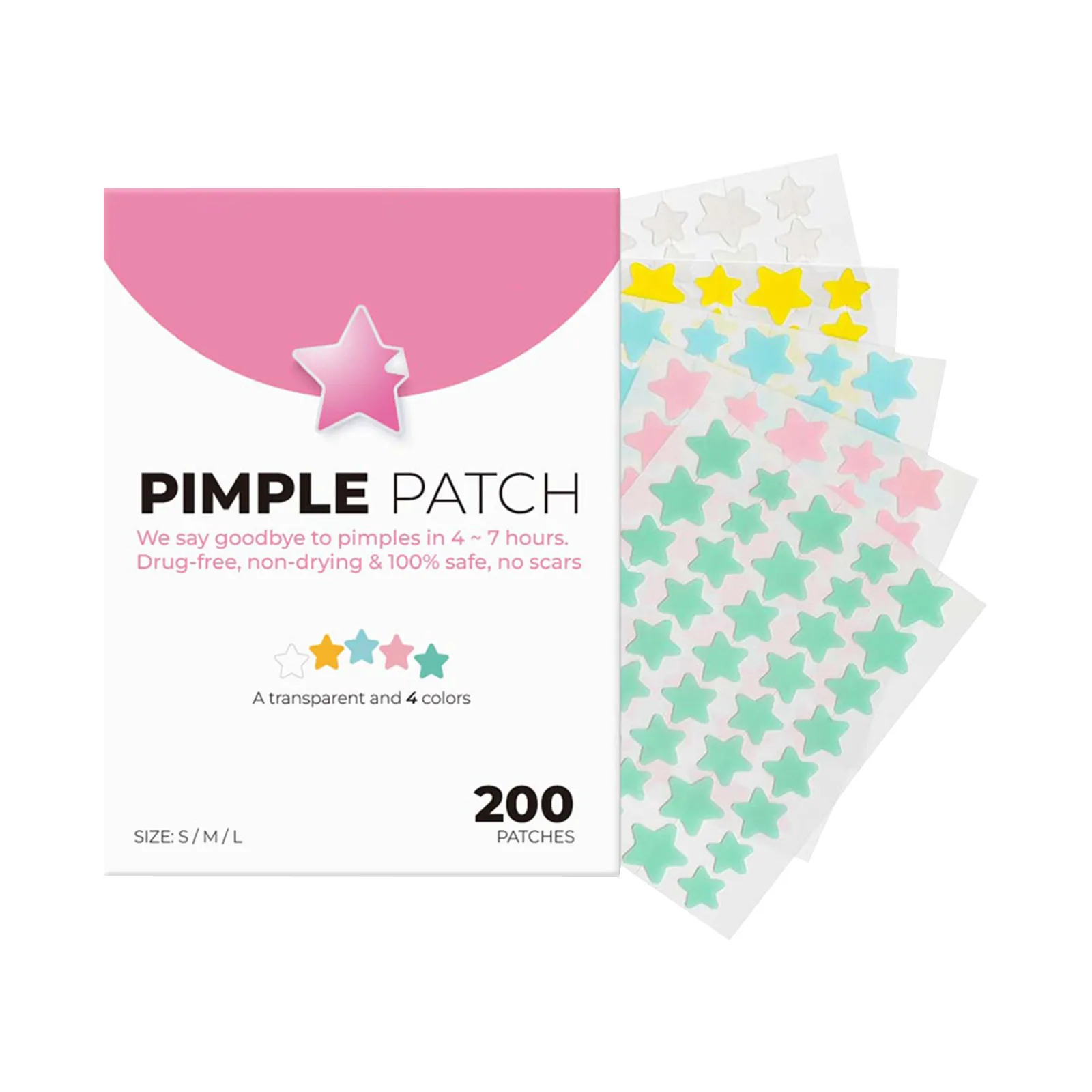 Hydrocolloid Acne Patches With Tea, Colorful Cute Cloud Zit Covers, Witch Hazel, Centella Asiatica , Hyaluronic Sour(144 Count)