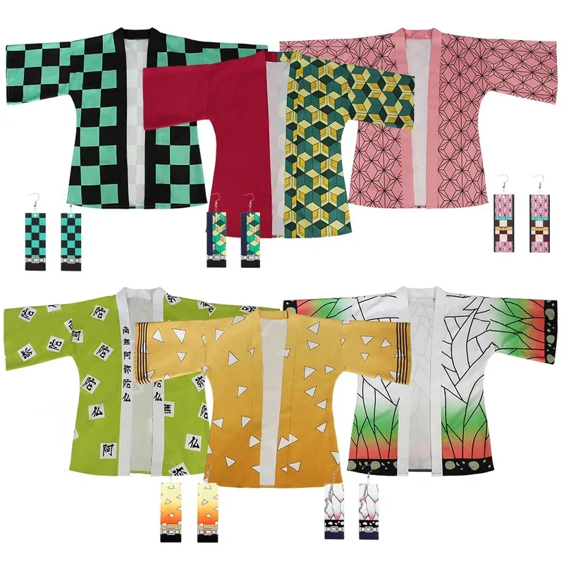 Disfraz de Anime Kamado Giyuu, Himejima Gyomei, juegos completos, uniforme de capa para niños y adultos, capa para fiesta de Carnaval y Halloween, juego de rol