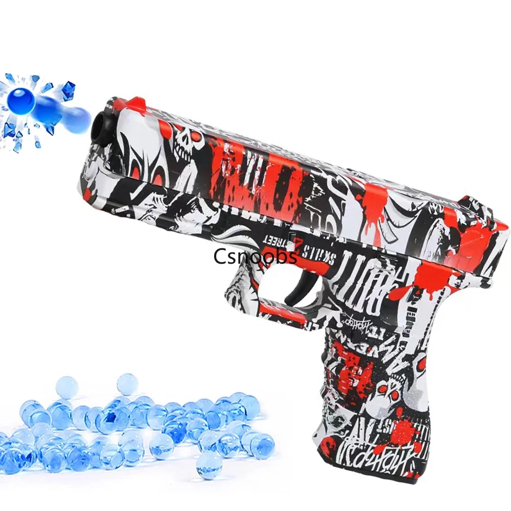 Pistola de brinquedo manual g17 para esportes ao ar livre, com bola de água a laser, pistola de airsoft, arma de jogo cs para crianças, presente