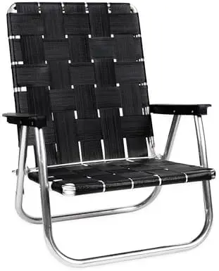 Folding Aluminum Outdoor Patio Lawn Chair | Heavy-Duty Webbed Chairs for Camping, Sports, Beach, Yard & Tailgating