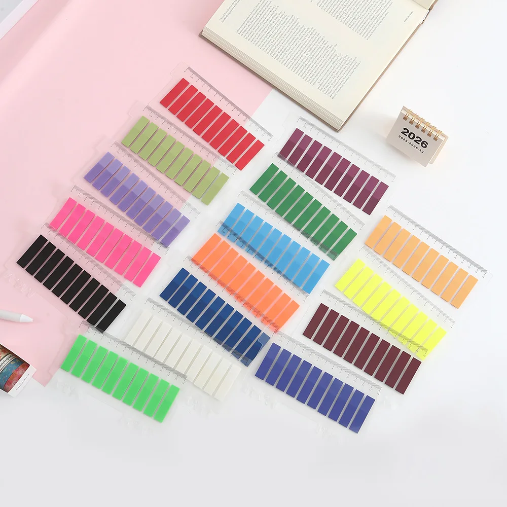 16Pack Transparent Sticky Notes Set Cute Kawaii Self-Adhesive Book Markers Annotation Tabs, Clear Index Page Flags for Reading