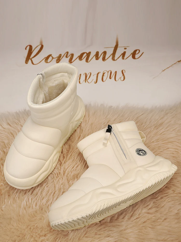 Warm Snow Boots 2026 Men's Fashion Plush Warm Comfortable Anti Slip Thick Sole Cotton Shoes Outdoor Vacation Casual Shoes