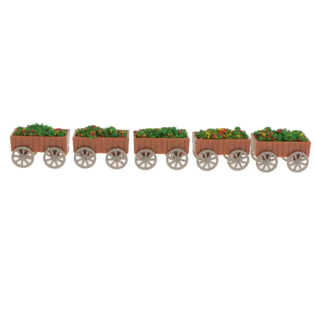 5Pcs Model Rectangle Flowerbed Railway Border Parterre 1:50 O