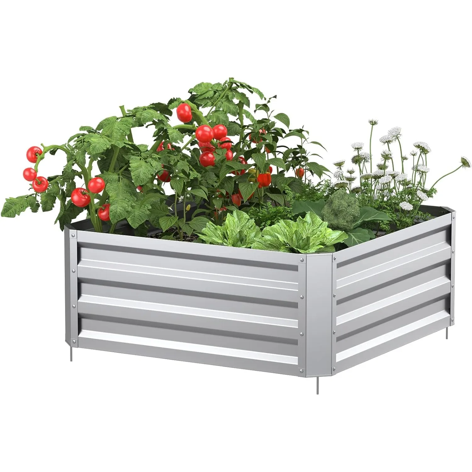 

Mr IRONSTONE Galvanized Raised Garden Bed Outdoor for Vegetables Flowers Herb, Large Heavy Metal Planter Box Steel Kit