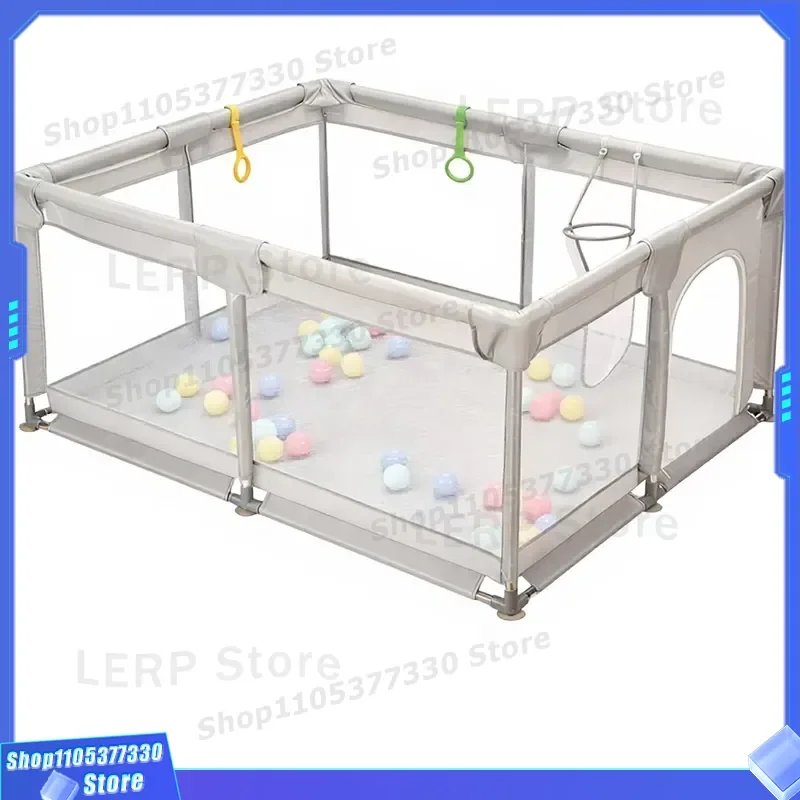 Large 120x180cm Foldable Baby Playpen Metal Plastic Indoor Safety Fence Spacious Game Area for Toddlers Living Room Secure