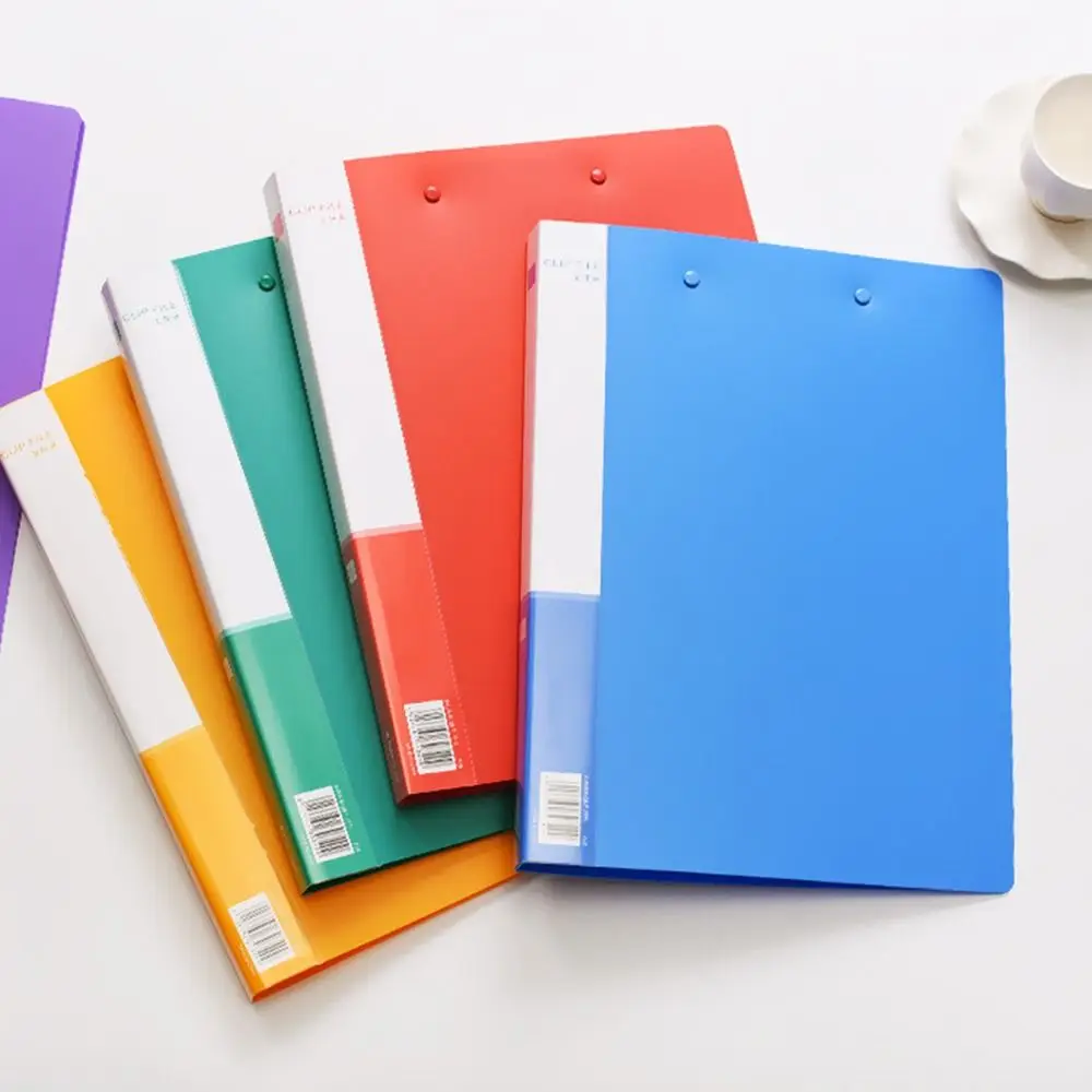 Creative PP A4 File Folder Single Clip/Double Clips Color Archives Binder Thickened File Bag Student Gift