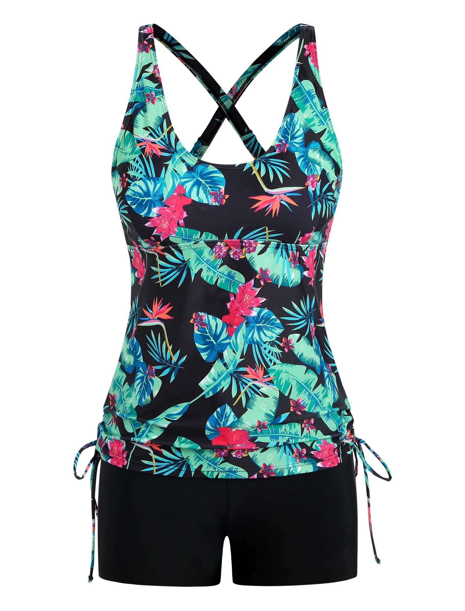 

Женский купальник танкини с короткими блузками для мальчиков, скромный купальный костюм из двух предметов, купальник для мальчиков