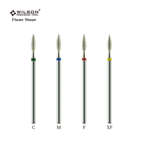 WILSON Brocas de diamante con forma de llama: accesorios para uñas/herramientas/manicura/brocas