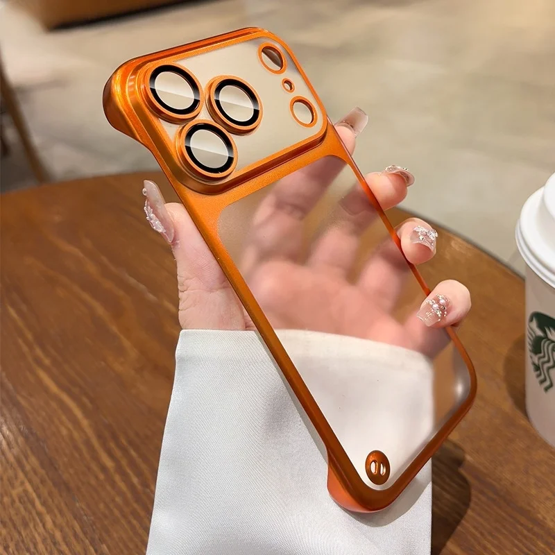 

Framless Slim Mat Ultra Thin PC Case for iPhone 17 Pro Max Air Plating Camera Protector Cover for iPhone 16 13 14 15 12 Pro Max