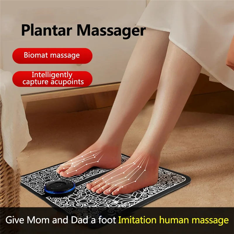 

AA20-Massage Pad 8 Modes Rechargeable Leg Muscle Stimulator Foot Circulation Massager Remote Control For Relaxing Feet And Legs