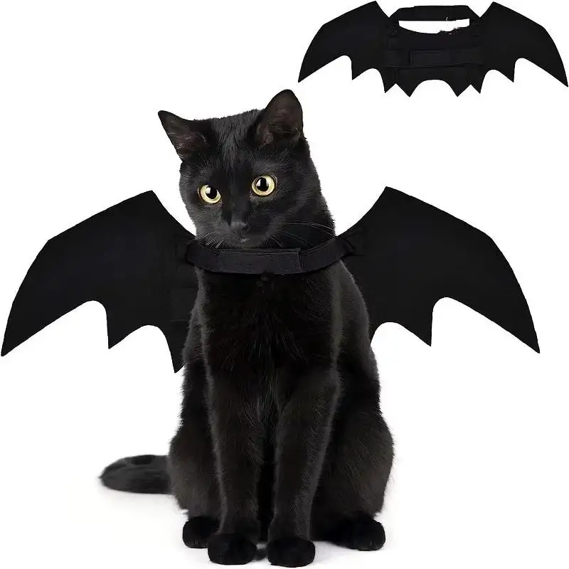 Pet Cat Bat Wings Costume With Adjustable Strap And Soft Felt For Halloween Cosplay Party Dress Up