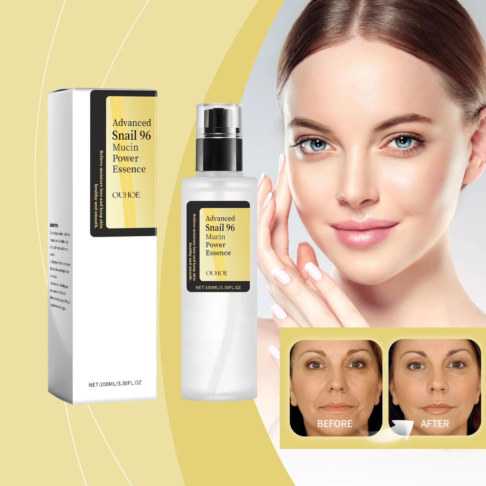 

Snail Essence Light Facial Moisturizer Skin Brightening Essence Repair Tighten Anti-aging Multi-Effect Spray Skin Care Product