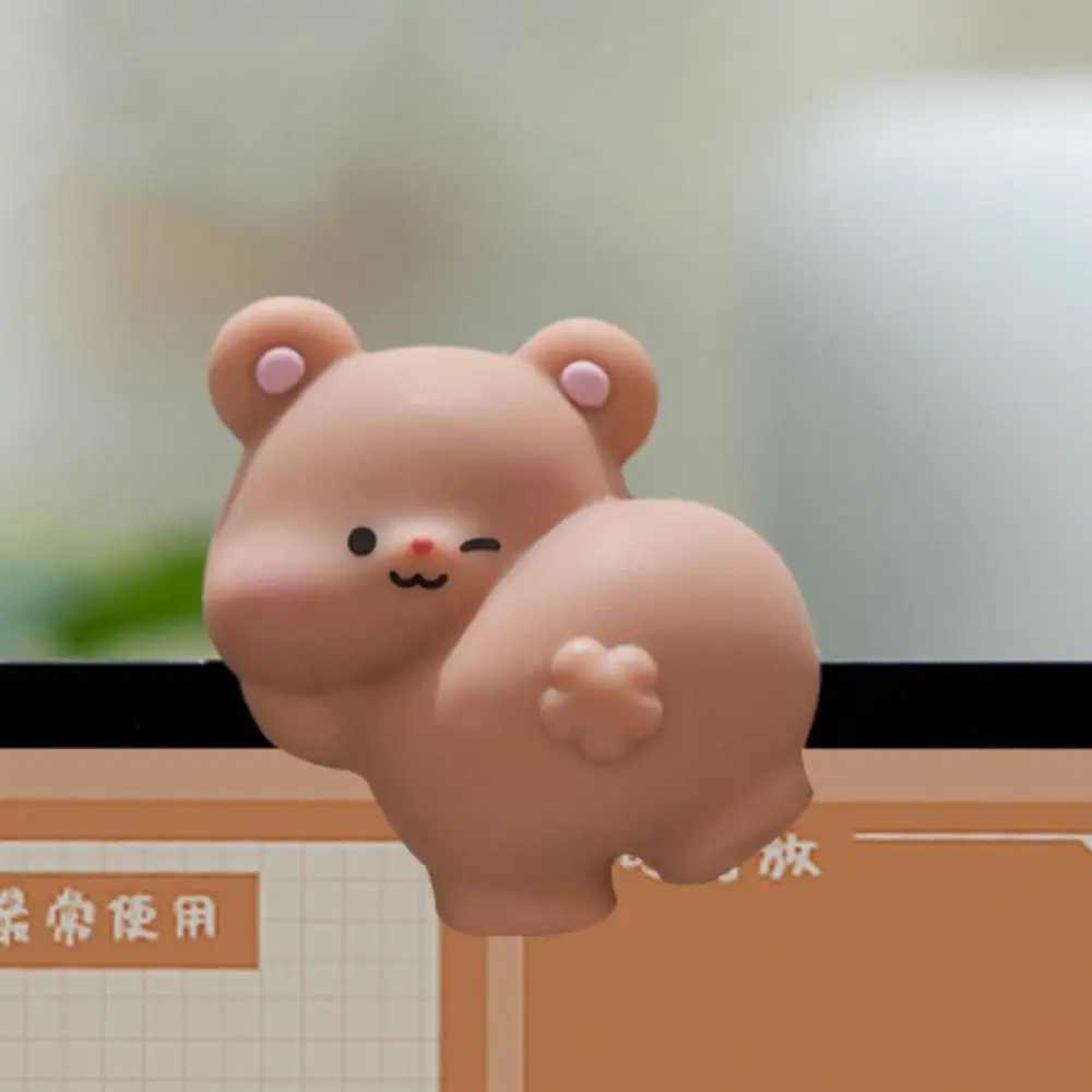 

6pcs/set Desk Ornament Computer Monitor Decoration Pig Computer Display Screen Animal Model Cartoon Rabbit Center Console