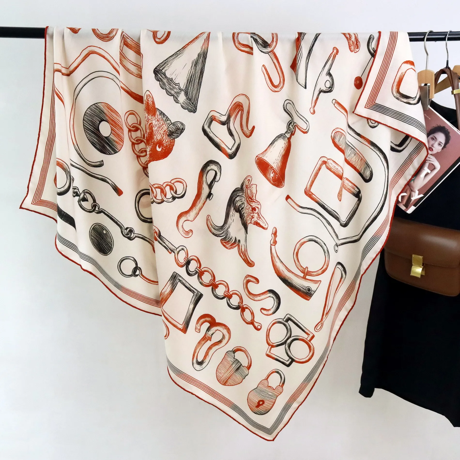 

Winter Brand Shawls Scarf 135CM Hand-rolled Edge Scarves Square Big Bandanas Silk Wool Blend Scarfs Bag Clothing Accessories