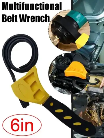 Multifunctional Belt Wrench Adjustable Rubber Strap Jar Wrench Tool Opener Wrench Cartridge Pipe Wre Filter Oil Disassembly 6in