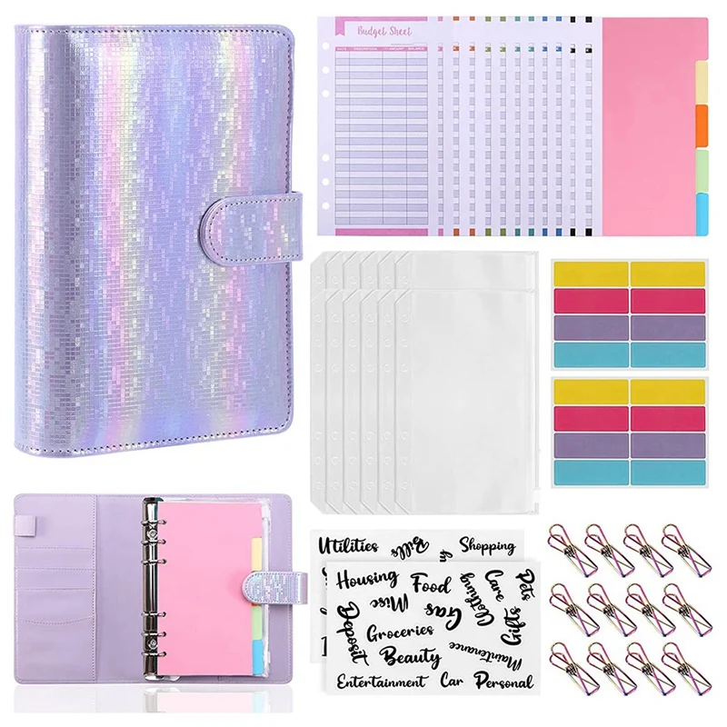 Top-A6 Budget Binder Set, 46 Stuks 6-Ring Budget Planner Organisator Geldbesparende Bindmiddel Voor Thuiskantoor School reizen