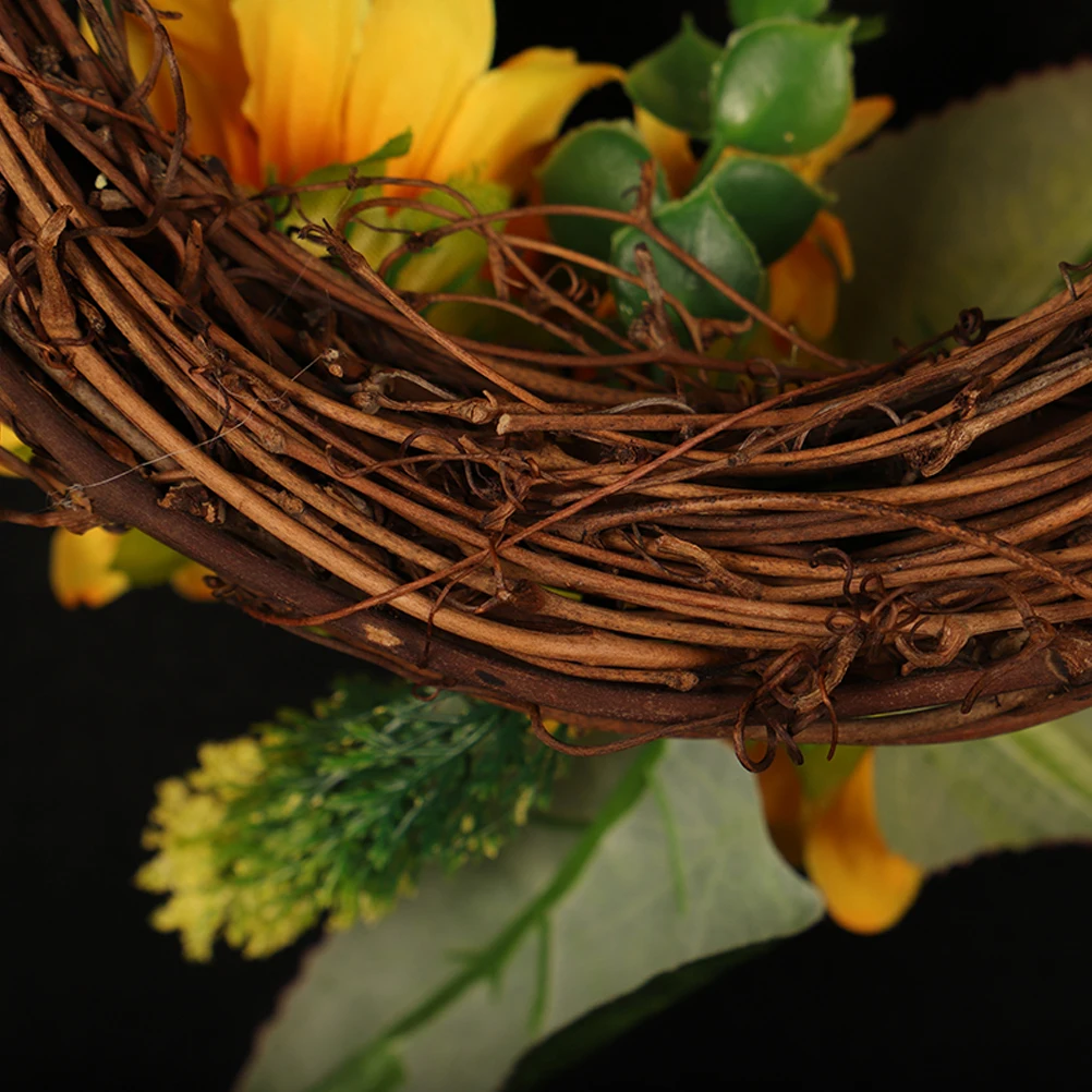 

Wreath Decor Wreath Yellow Artificial Flower Garland Decor For Door Wall Wedding Party Indoor Outdoor Use