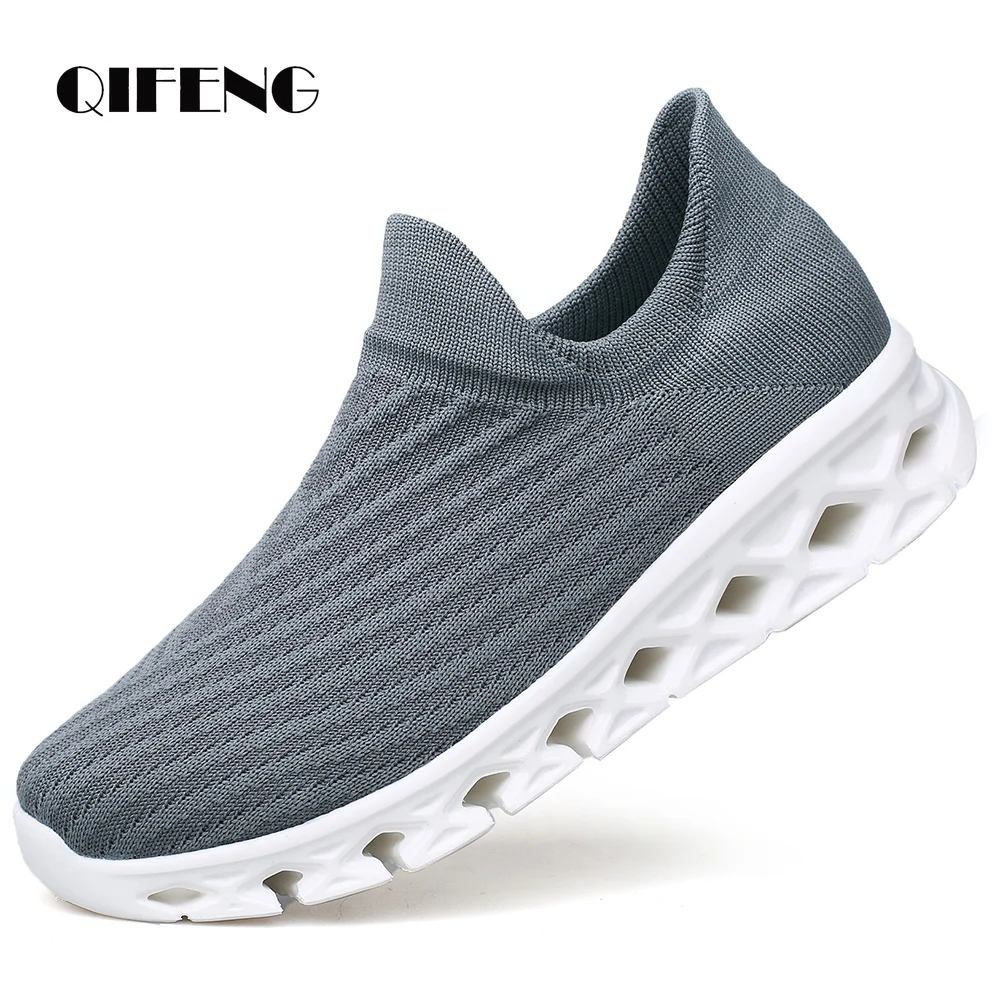 

Mens Soft Casual Shoes Light Summer Fashion Air Mesh Sneakers Black Tenis Sock Sport Shoes Male Breathable Loafers Men designer