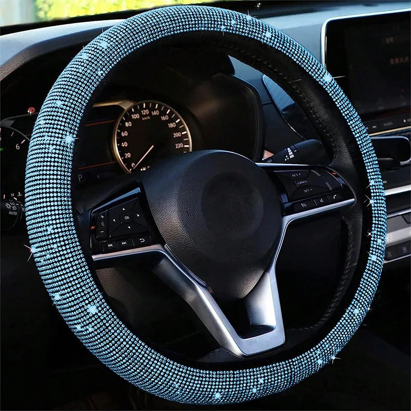 Car Crystal Steering Wheel Cover 37-39 For Chrysler 200 300 300C 300s grand voyager Pacifica PT Cruiser Sebring Town and Country