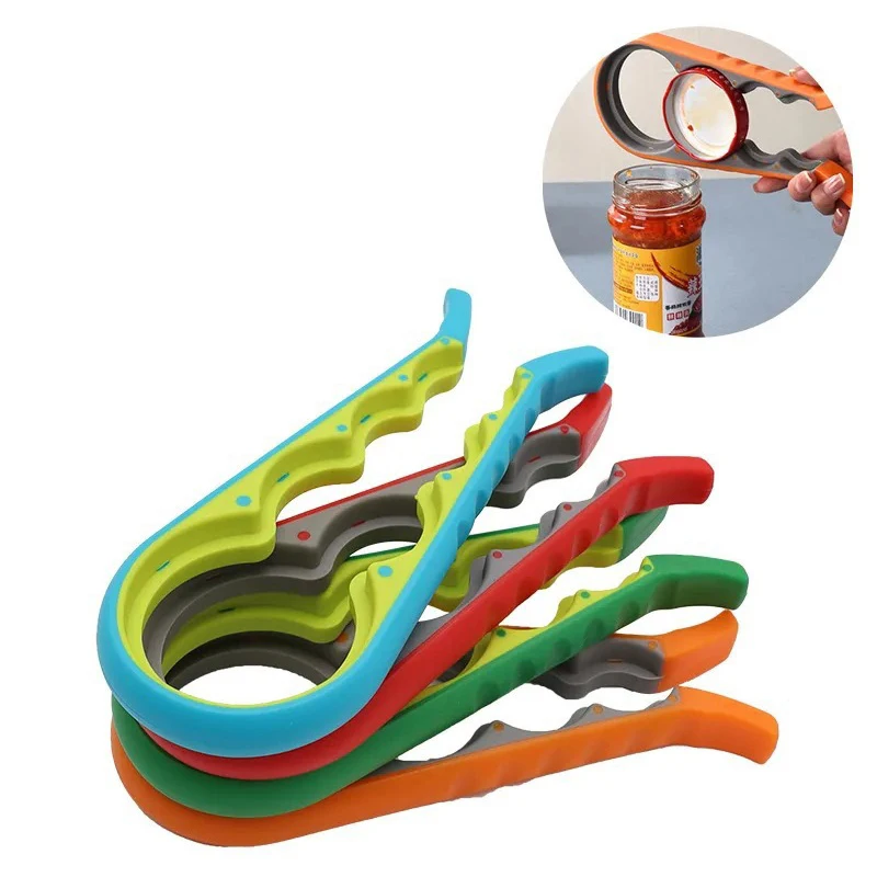 1 Bottle Opener, Screw Cap Opener, Multi-functional 4-in-1 Can Opener, Can Clamp, Lid Opener, Jar Opener, Bottle Cap Opener