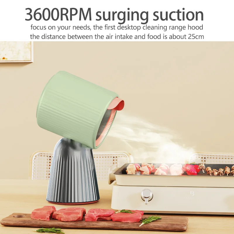 Mini Desktop Smoke Extractor with Strong Suction & Filter, Portable Hood for Indoor Hot Pot and Grill