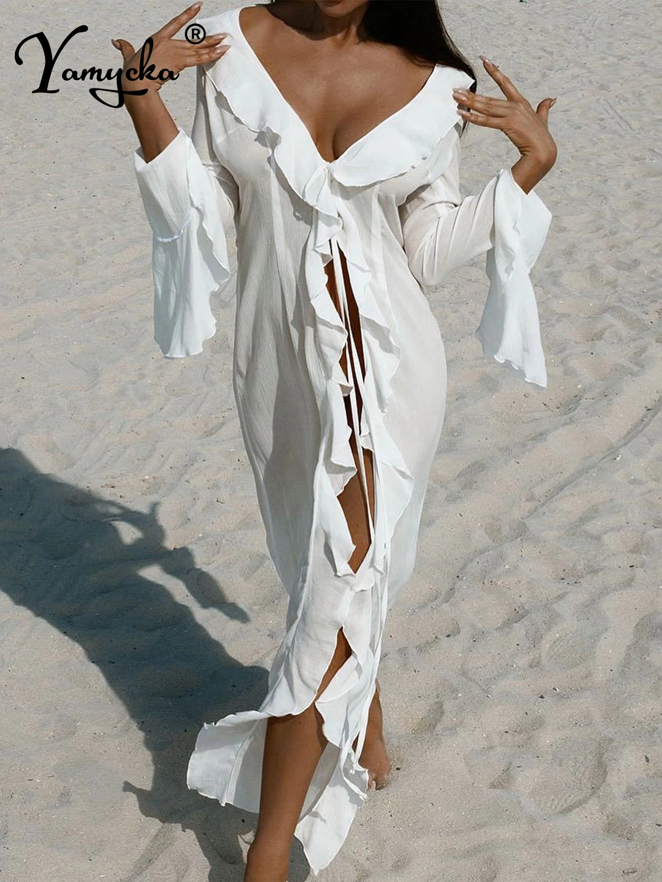 Sexy Pink White Ruf… - image