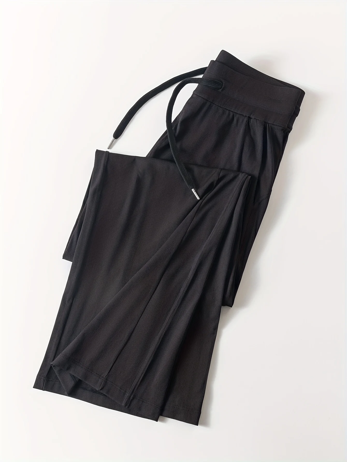 Women's New Naked Feeling Loose Drawstring Straight Pants, Outdoor Sports Long Pants, Mid Waist Slimming Wide Leg Casual Pants