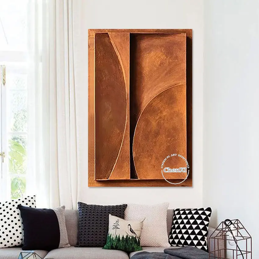 Modern Brown Acrylic New Design Canvas Art Pure Handmade Unframed Oil Painting Decoration Item Large Wall Picture Art Pieces