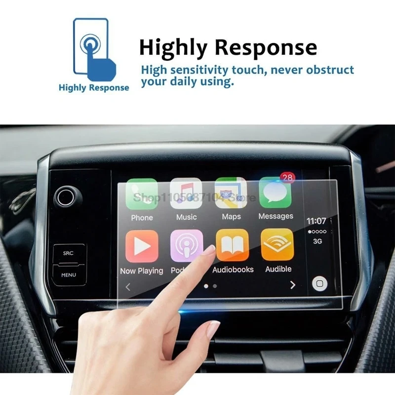 Tempered Glass For Peugeot 208/2008 2014-2018 7 Inch Navigation infotainment  Screen Protector