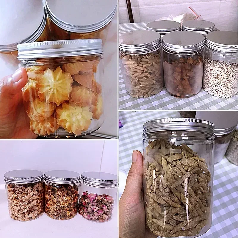 Frascos de almacenamiento con tapas de 20 piezas, 30/50/60/80/120/150ml, recipiente redondo de aluminio, frascos cosméticos de plástico vacíos, bote