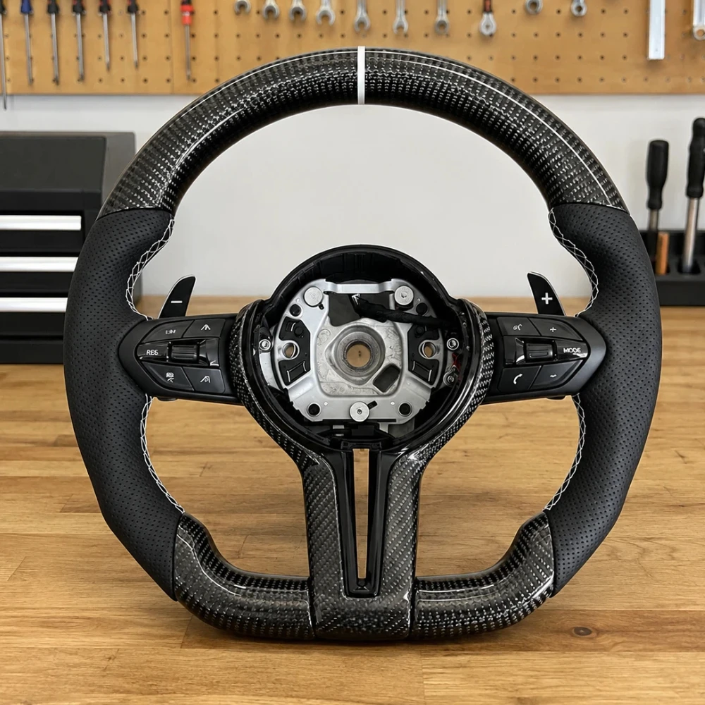 Steering Wheel Custom M Sport Carbon Fiber For BMW F01 F10 F11 F15 F16 F20 F22 F30 F32 F33 F34 F36 F48 F82 M3 M4 E90 E70