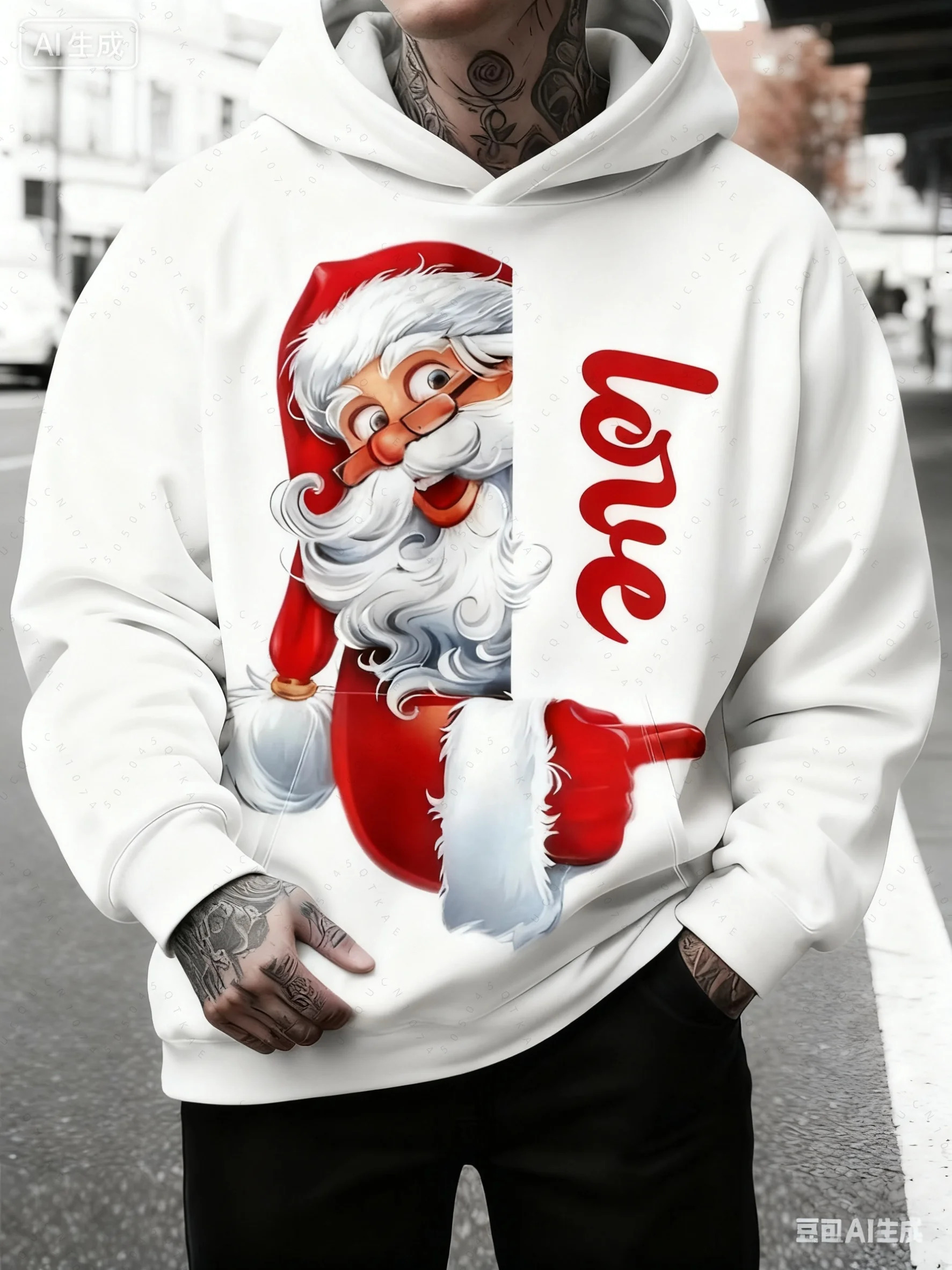 26 الرجال ثلاثية الأبعاد سانتا كلوز طباعة مقنعين البلوز حجم كبير قناع السترة عيد الميلاد المرأة ملابس شتوية غير رسمية وحفلات زي #6