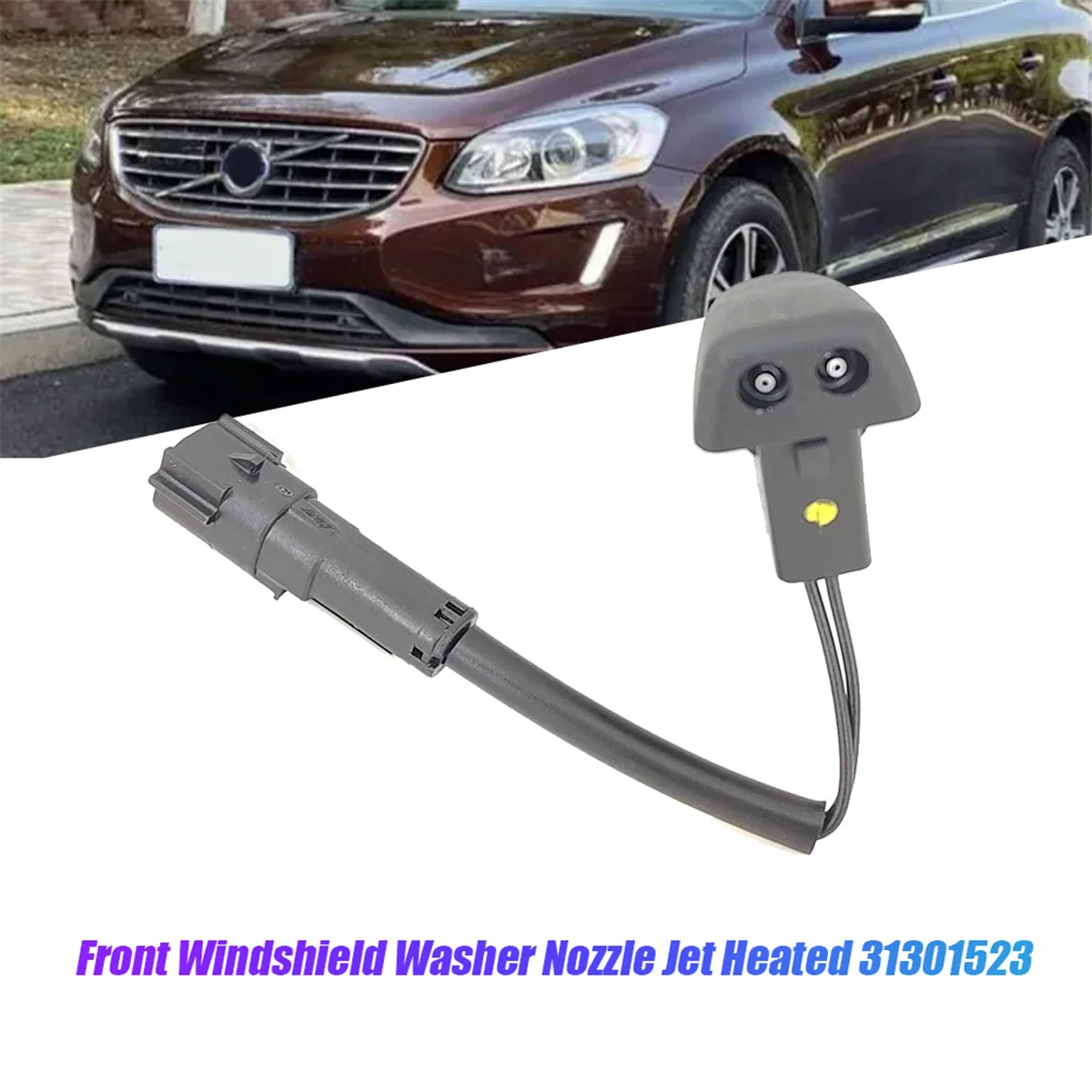 Ugello lavavetri per parabrezza anteriore sinistro riscaldato 31301523   per Volvo XC60 S60 V60 XC70 V70 S80 2008-2016