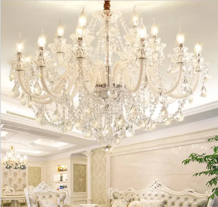 

European chandelier LED crystal lamp living room lamp luxury candle dining room lamp simple European bedroom lamp