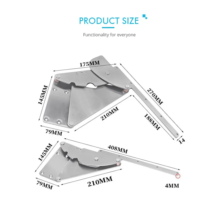 Stainless Steel Furniture Support Rod, Drop‑Down Stay Bracket for Wall‑Mounted Cabinet TV Cabinet Kitchen