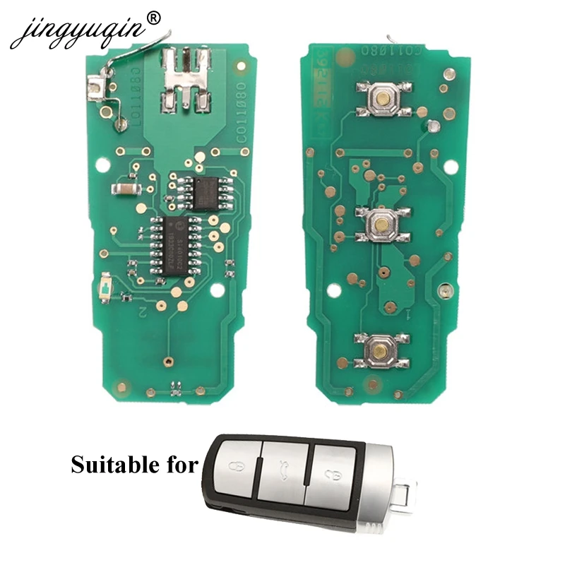 jingyuqin 433MHZ ID48 Chip 3C0959752BA Electonic Circuit Board for VolksWagen Passat B6 3C B7 Magotan CC Smart Car Remote Key