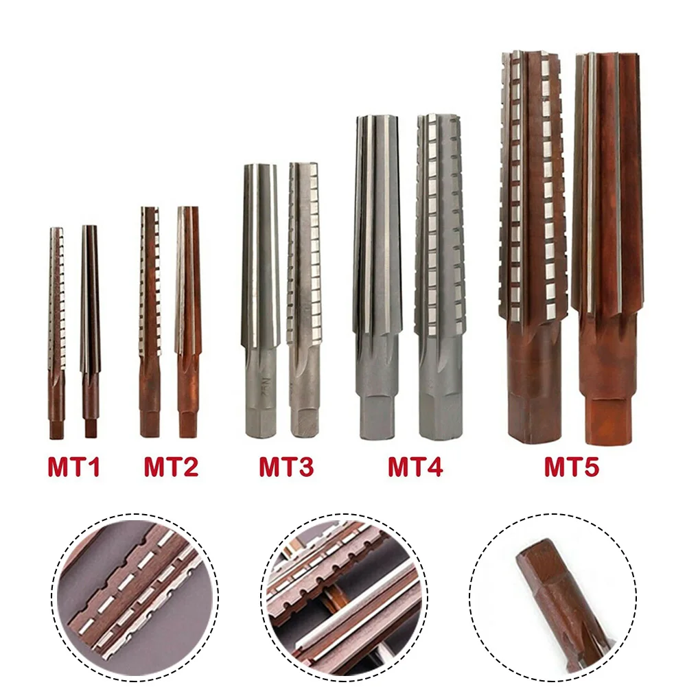 MT1/MT2/MT3/MT4/MT5 Morse Tapered Socket Hand Reamers Roughing Finishing Set For Repairing Cleaning Morse Taper Spindle Hole