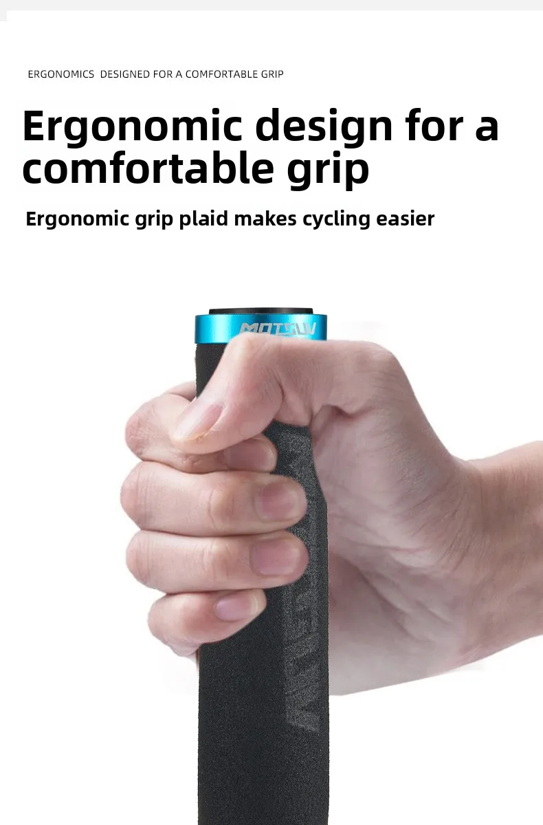 Fahrradlenkergriffe, Einzelschloss am Fahrradlenker, weicher, rutschfester Gummihandgriff, bequem, ergonomisch, für BMX Mountain – Detail 6